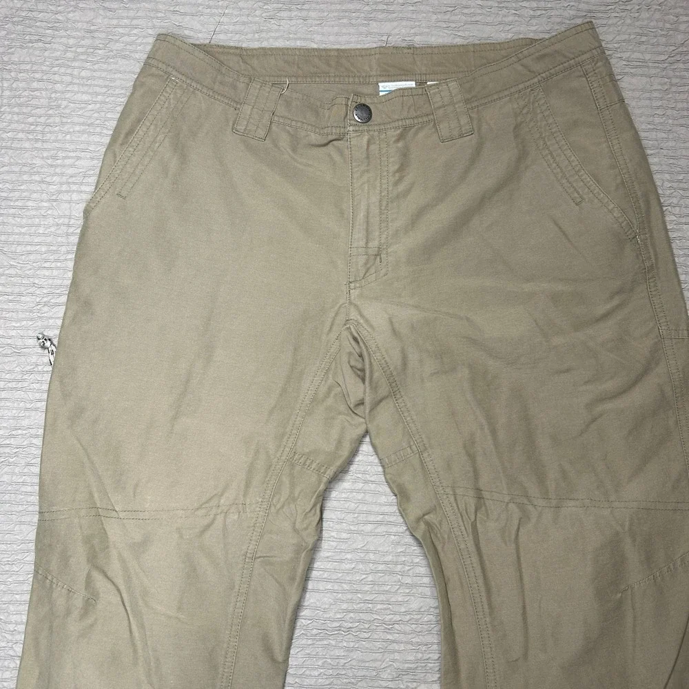 Columbia Omni-Shield Mens Khaki Tan Outdoor Hiking Utility Pants 34x32 AM8318